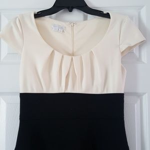 Black and Cream Fitted Dress